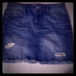 Distressed Jean's mini skirt